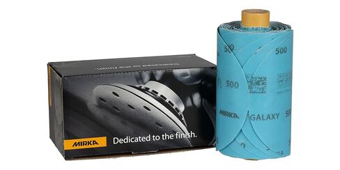 Mirka Galaxy Sandpaper 5 inch - Grit 600, 100 Discs/Linkroll - Self Adhesive PSA - Premium Abrasive for Epoxy Resin, Wood, Metal - Non-Clogging, Self-Sharpening Technology - Ideal for Power Sanders in Saudi Arabia
