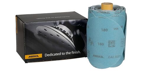 Mirka Galaxy Sandpaper 5 inch - Grit 600, 100 Discs/Linkroll - Self Adhesive PSA - Premium Abrasive for Epoxy Resin, Wood, Metal - Non-Clogging, Self-Sharpening Technology - Ideal for Power Sanders in Saudi Arabia