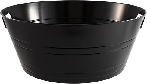 Black Plastic Party Tub with Handles – 17.6 Inch Large Ice Bucket for Drinks,Snacks, Heavy Duty BPA-Free Container for Birthdays, BBQs, or Outdoor Gatherings in Kuwait
