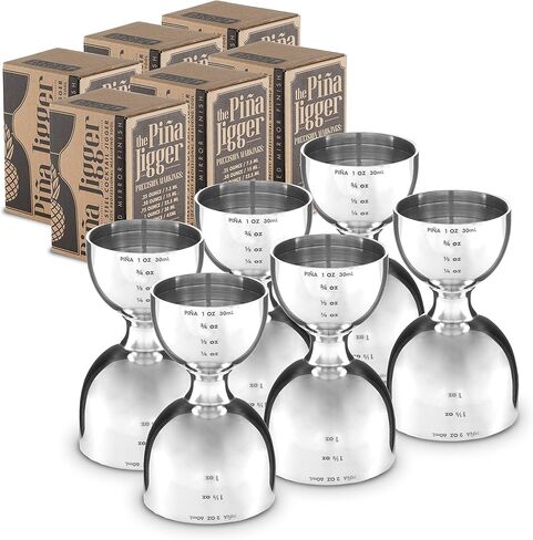 بينيا برواري الفولاذ المقاوم للصدأ التجاري 2oz. / 1 أوقية. أداة شريط جيجر للقياس على شكل جرس - لمسة نهائية مصقولة بالمرآة، جيجر واحد in Saudi Arabia
