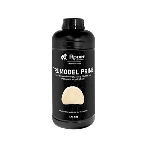 راتنج طابعة الأسنان ثلاثية الأبعاد Rodin TruModel للنماذج الدقيقة - دقة عالية، ومتينة، وخالية من المركبات العضوية المتطايرة، وخالية من الروائح، وصديقة للماسح الضوئي - زجاجة سعة 1 كجم (أساسية) in Kuwait