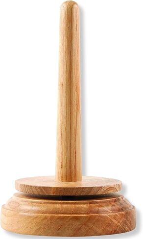 AnNafi® Wood Yarn Holder for Crocheting & Knitting Twirling Mechanism Classic | Wooden Spinner & Thread Holder | Knitting Embroidery | Craft & Sewing Supplies | Yarn Organising Tool for Granny in Kuwait