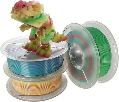 Blue & Green & Purple Tri-Color 3D Printer Filament 1.75mm PETG Filament for 3D Printing Filament 1KG Strong Toughness Dimensional Accuracy +/- 0.02mm Fit Most FDM Printers in Kuwait