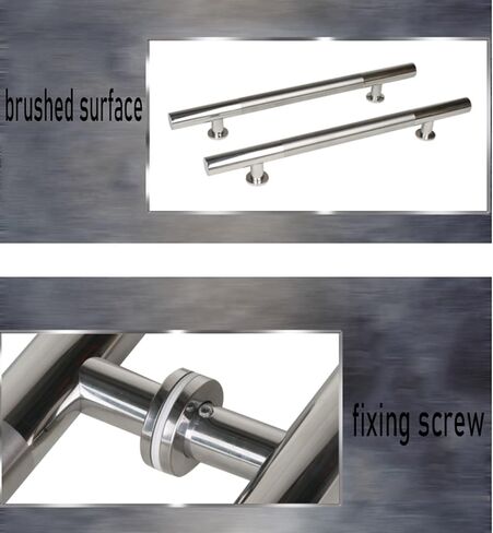 Door Hardware, Heavy-Duty Commercial Grade-304 Stainless Steel Push Pull Door Handle/Barn Door Pull Handle/Glass Pulls, Interior Exterior Door Handle (Size : 60 * 36cm) in Saudi Arabia