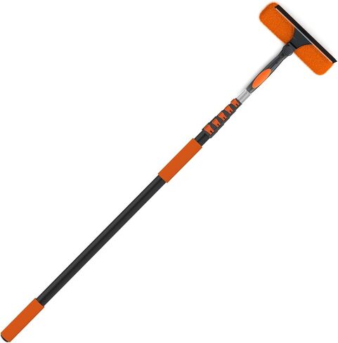 LAANPOLE 26FT Window Squeegee with Extension Pole, 2-in-1 Squeegee for Window Cleaning, Professional Cleaning Kit for Home with 20FT Telescoping Pole for Outdoor Indoor Use in Kuwait