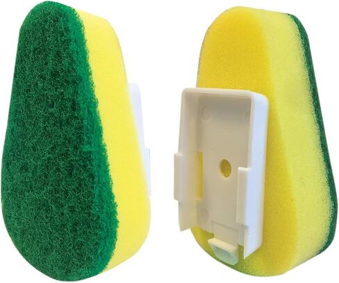 LOLA Dish Brush w/Soap Dispenser Wand, 1 Brush w/Head & 6 Refills, Absorbent Sponge Scrubber, No Leaking. Clean Dishes, Sinks and Cookware in Saudi Arabia