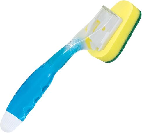 LOLA Dish Brush w/Soap Dispenser Wand, 1 Brush w/Head & 6 Refills, Absorbent Sponge Scrubber, No Leaking. Clean Dishes, Sinks and Cookware in Saudi Arabia