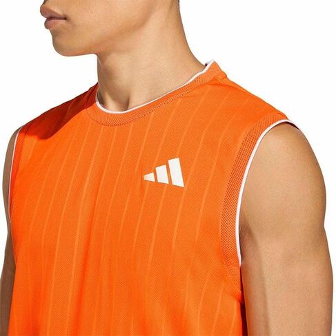 قميص تنس AO Pro 2 للرجال من adidas: قميص علوي عالي الأداء بدون أكمام بقصة ضيقة، Climacool+ شبكة رياضية مسامية ماصة للرطوبة in Kuwait