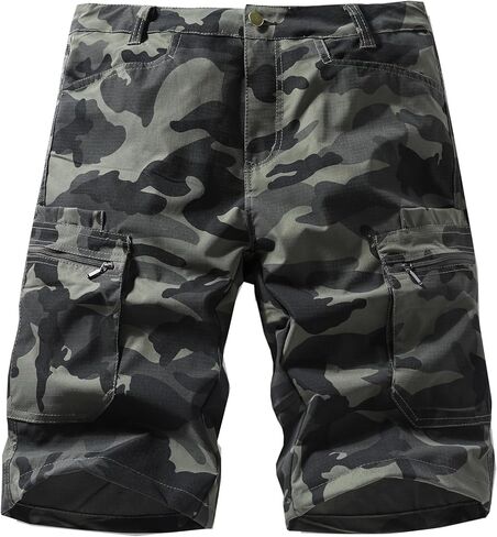 Mens Cargo Shorts Casual Lightweight Quick Dry Outdoor Hiking Camouflage Shorts in Saudi Arabia