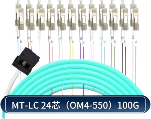 MTP/MT-MPO-LC Fibre Optic Jumper MT Male/Female Multimode 10 Gigabit 12-Core 24-Core OM3 OM4 Bundle 40G/100G Jumper (1m, MT LC 24C OM4 100G) in Kuwait