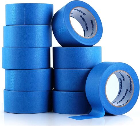 10 Rolls Painters Tape 2 Inch Wide Bulk, No Residue Blue Paint Tape 2 Inches x 55 Yards, Easy-Release Masking Tape for Painting Walls, Baseboards and Home Renovation in Kuwait