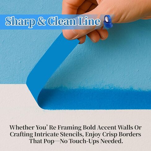 10 Rolls Painters Tape 2 Inch Wide Bulk, No Residue Blue Paint Tape 2 Inches x 55 Yards, Easy-Release Masking Tape for Painting Walls, Baseboards and Home Renovation in Kuwait