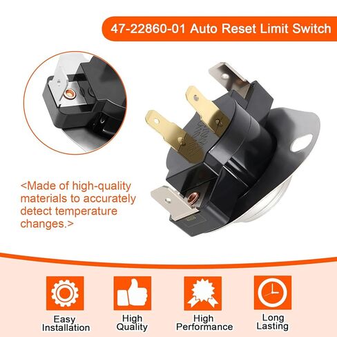 47-22860-01 Auto Reset Limit Switch Compatible with Rheem Furnace, Replacement Part for L105-10F in Kuwait