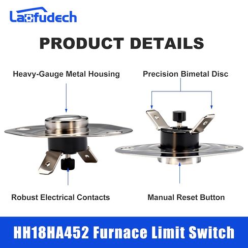HH18HA452 Roll Out Switch for Carrier Furnace L250 Replacement for Bryant Payne Furnace Flame Rollout Limit Switch HH18HA252, 4349806, 95-320156 (2-Pack) in Kuwait