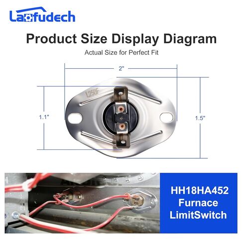 HH18HA452 Roll Out Switch for Carrier Furnace L250 Replacement for Bryant Payne Furnace Flame Rollout Limit Switch HH18HA252, 4349806, 95-320156 (2-Pack) in Kuwait