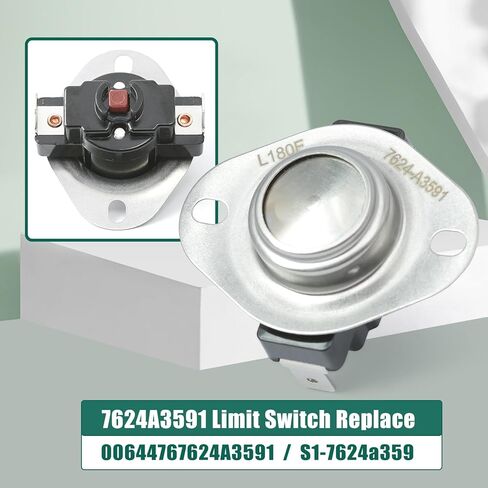 YUXIVCNE 7624A3591 Furnace Limit Switch L180°F Replacement for Coleman for York Parts Replace 00644767624A3591 S1-7624a3591 in Kuwait