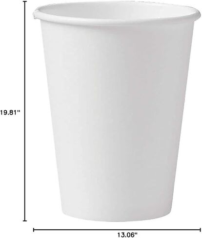 أكواب ورقية للمشروبات الساخنة للاستعمال مرة واحدة من شركة Solo Cup 412WN-2050، سعة 12 أونصة، بيضاء، علبة بها 1000 قطعة in Kuwait