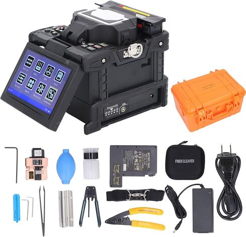 5in Fiber Splicer 400X Fast Heating Automatic Machine with 5 inch Screen, LED Light for Fiber Projects (US Plug) in Kuwait