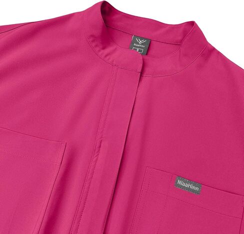 Slim Fit Straight Leg Scrub Onesie Solid Color High End Workwear For Beauty Salon in Kuwait