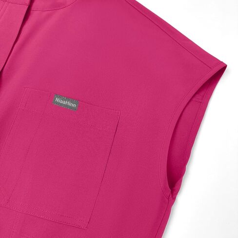 Slim Fit Straight Leg Scrub Onesie Solid Color High End Workwear For Beauty Salon in Kuwait