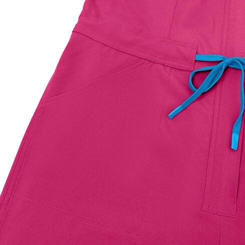 Slim Fit Straight Leg Scrub Onesie Solid Color High End Workwear For Beauty Salon in Kuwait