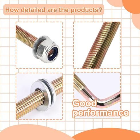 ملحقات EZGO Leaf Spring U Bolt، مجموعة مسامير زنبركية لعربة الجولف، مناسبة لعربة الجولف الكهربائية والغاز EZGO TXT 1994-2009، OEM#: 00560G1، 11098G5، 72618G01-4 Pack in Kuwait