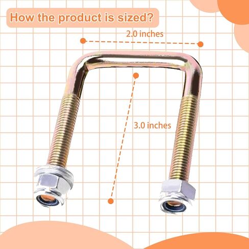 ملحقات EZGO Leaf Spring U Bolt، مجموعة مسامير زنبركية لعربة الجولف، مناسبة لعربة الجولف الكهربائية والغاز EZGO TXT 1994-2009، OEM#: 00560G1، 11098G5، 72618G01-4 Pack in Kuwait