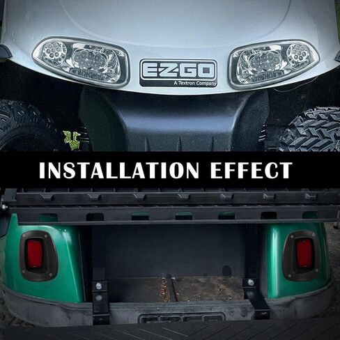 مجموعة الإضاءة الأساسية EZGO RXV PRE 2015 LED 12 فولت، 2 مصباح أمامي LED، 2 مصباح خلفي LED، 1 مجموعة أسلاك أساسية، وتعليمات وأجهزة متضمنة in Kuwait