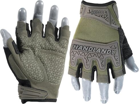 HANDLANDY Fingerless Work Gloves for Mens & Women, Uwrist Half Finger Shock-Absorbing Breathable Glove in Saudi Arabia