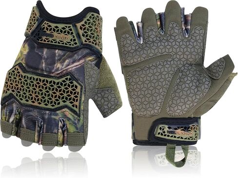 HANDLANDY Fingerless Work Gloves for Mens & Women, Uwrist Half Finger Shock-Absorbing Breathable Glove in Saudi Arabia