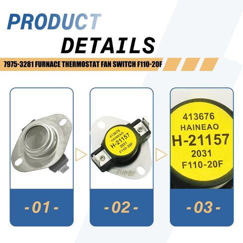 7975-3281 مفتاح مروحة ترموستات الفرن F110-20F متوافق مع يورك كولمان in Kuwait