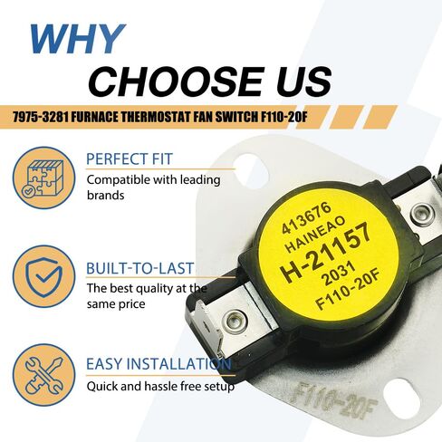 7975-3281 مفتاح مروحة ترموستات الفرن F110-20F متوافق مع يورك كولمان in Kuwait