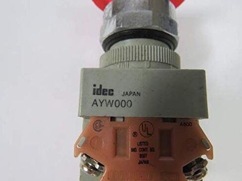 IDEC AYW411-R 1 NO - 1 NC اتصالات، قطر 22 مم، 40 مم فطر، زر ضغط، عملية دفع وسحب، أحمر، قياسي، سلسلة TW in Kuwait