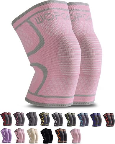 Knee Brace Sleeves for Weightlifting Working out, Knee Pain Relief for Meniscus Tear Arthritis ACL MCL (2 Pack) in Kuwait