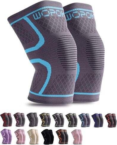 Knee Brace Sleeves for Weightlifting Working out, Knee Pain Relief for Meniscus Tear Arthritis ACL MCL (2 Pack) in Kuwait