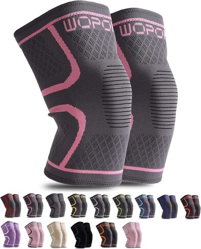 Knee Brace Sleeves for Weightlifting Working out, Knee Pain Relief for Meniscus Tear Arthritis ACL MCL (2 Pack) in Kuwait