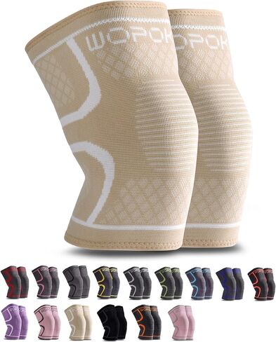 Knee Brace Sleeves for Weightlifting Working out, Knee Pain Relief for Meniscus Tear Arthritis ACL MCL (2 Pack) in Kuwait