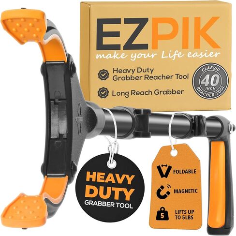 أداة EZPIK Classic 40 بوصة قابلة للطي مع مغناطيس مزدوج، أداة التقاط علوية شديدة التحمل لكبار السن والمستخدمين المعاقين، أداة التقاط من الألومنيوم لمساعدات الوصول اليومية (أسود) in Kuwait