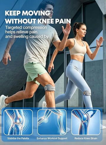 Silicone Patellar Tendon Support Strap 2 Pack, Knee Brace for Women & Men, Relieves Jumper's Knee & Osgood Schlatter, Adjustable Patella Band for Running Gym Tennis Basketball & Sports, Grey in Saudi Arabia