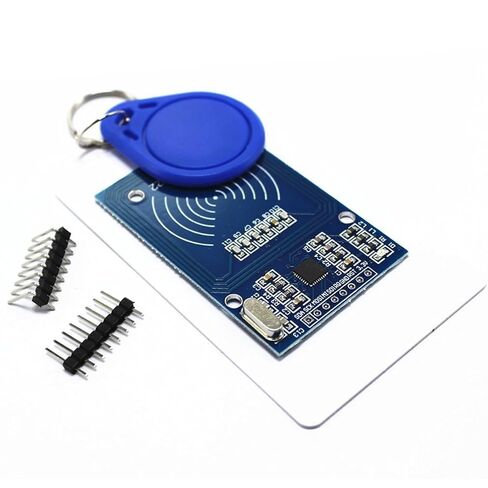 طقم Mifare RC522 RFID مكون من 6 قطع - وحدة استشعار 13.56 ميجاهرتز مع بطاقات S50 وعلامات سلسلة المفاتيح، واجهة SPI لأنظمة Arduino/Raspberry Pi/التحكم في الوصول/المنزل الذكي/إنترنت الأشياء in Kuwait