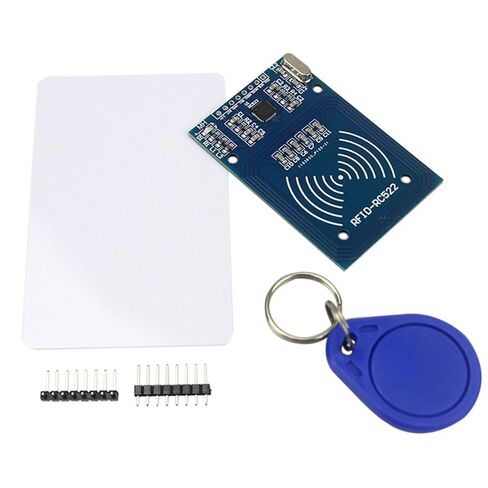 طقم Mifare RC522 RFID مكون من 6 قطع - وحدة استشعار 13.56 ميجاهرتز مع بطاقات S50 وعلامات سلسلة المفاتيح، واجهة SPI لأنظمة Arduino/Raspberry Pi/التحكم في الوصول/المنزل الذكي/إنترنت الأشياء in Kuwait