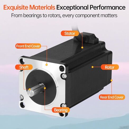 Nema 23 Stepper Motor 1.8‌°‌ 2 المرحلة عزم دوران عالٍ 3Nm(424.84oz·in) ثنائي القطب 57x101mm 4.2A 0.8Ω 4-سلك رمح 21mm φ8mm 57 محرك متدرج كابل 1M لمخرطة مطحنة CNC راوتر طابعة ثلاثية الأبعاد DIY روبوت in Kuwait