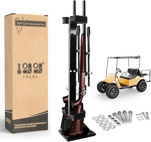 10L0L Golf Cart Gun Rack,Stand Up Gun Holder,Adjustable Guns Mount for Yamaha Club Car EZGO Golf Cart/UTV/ATV in Kuwait