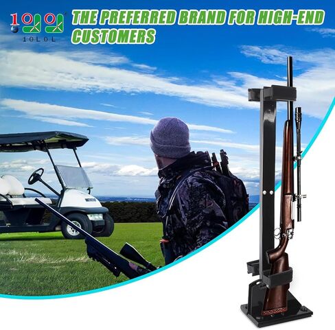 10L0L Golf Cart Gun Rack,Stand Up Gun Holder,Adjustable Guns Mount for Yamaha Club Car EZGO Golf Cart/UTV/ATV in Kuwait