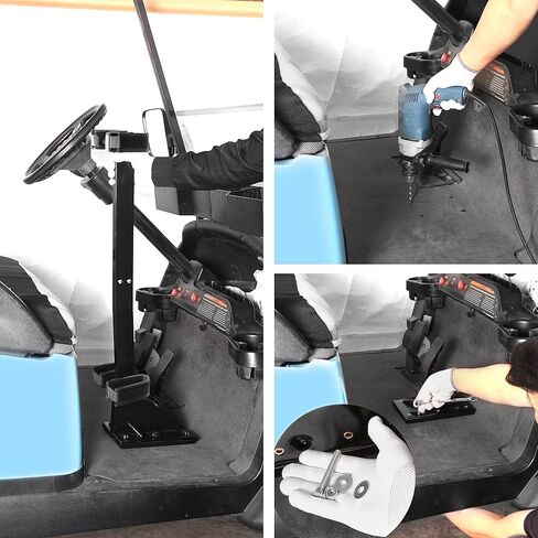10L0L Golf Cart Gun Rack,Stand Up Gun Holder,Adjustable Guns Mount for Yamaha Club Car EZGO Golf Cart/UTV/ATV in Kuwait