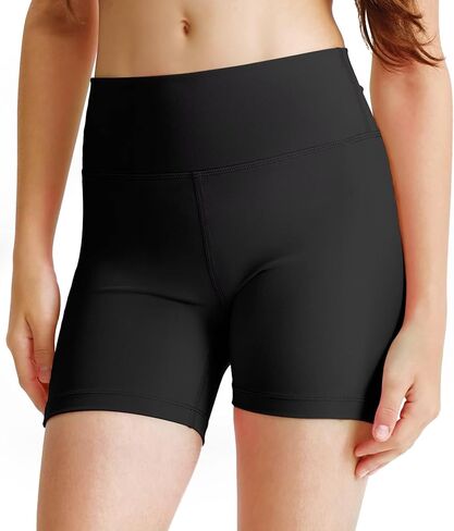 Girls 4'' Biker Shorts, High Waisted Stretchy Athletic Shorts, Workout Running Shorts for Kids and Teens in Kuwait