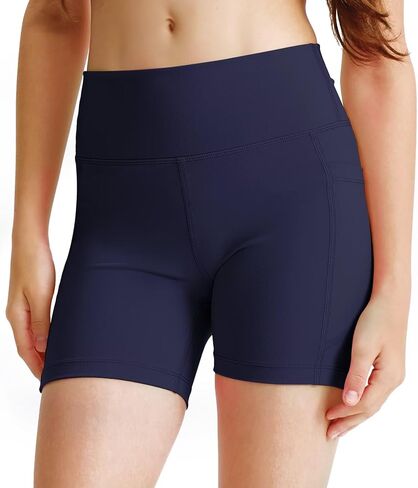 Girls 4'' Biker Shorts, High Waisted Stretchy Athletic Shorts, Workout Running Shorts for Kids and Teens in Kuwait