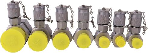 7Pcs Hydraulic Swivel Run Tees Connector Tester Coupling Set Replace for JIC37, Fit For Excavator Construction Machinery Hydraulic System in Kuwait