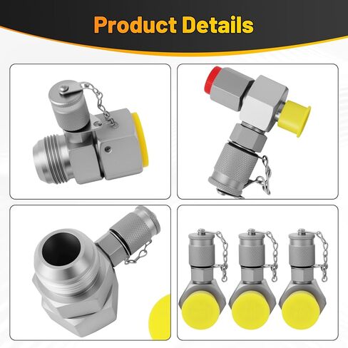 7Pcs Hydraulic Swivel Run Tees Connector Tester Coupling Set Replace for JIC37, Fit For Excavator Construction Machinery Hydraulic System in Kuwait