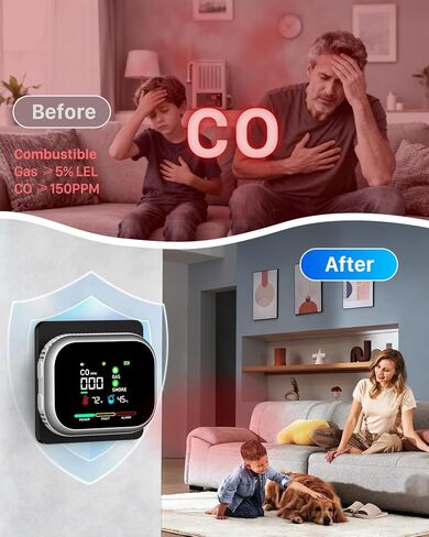 6-in-1 Multifunctional Digital Air Quality Monitor with High Accuracy Sensor, LCD Display Temperature Humidity Gauge, Portable Rechargeable Indoor Environment Detector for Home & Office & RV & Travel in Saudi Arabia